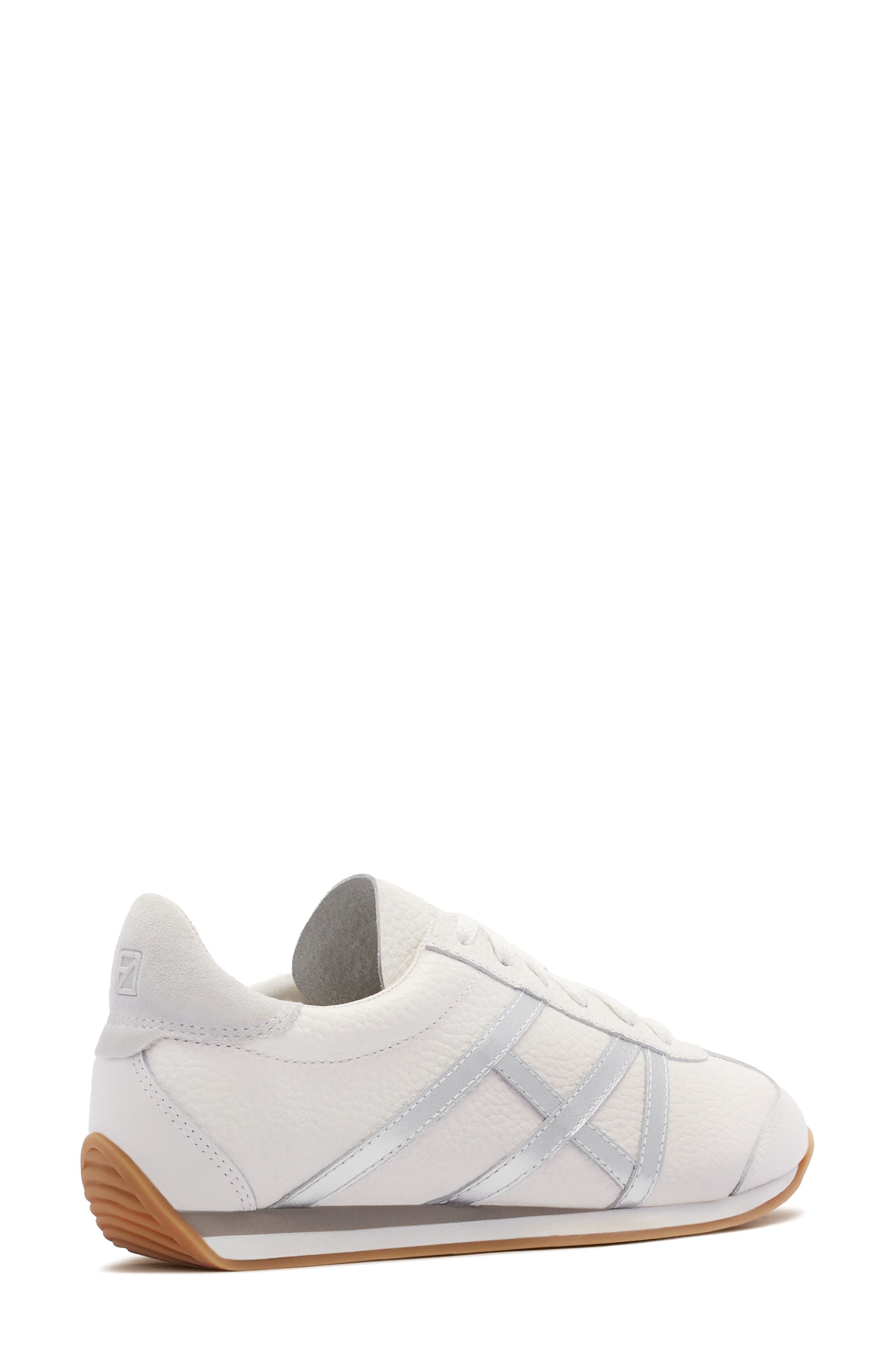 Duke Leather Sneaker, Alternate, color, SOFT WHITE/ SILVER