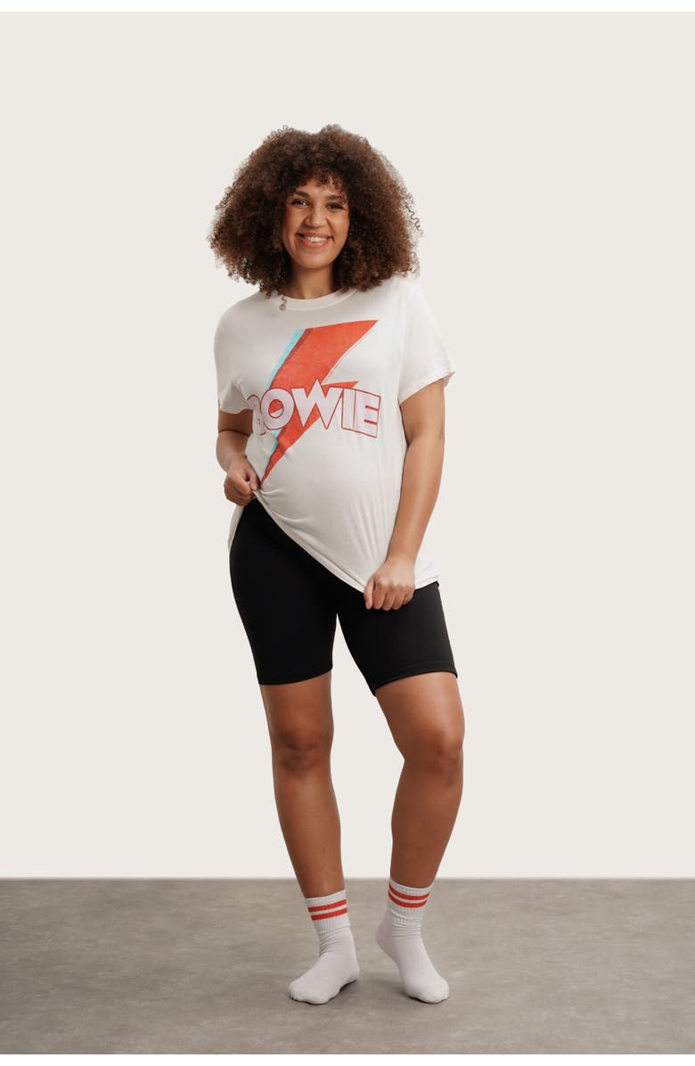 Nom Maternity The Groove Bowie Graphic Maternity Tee, Main, color, White