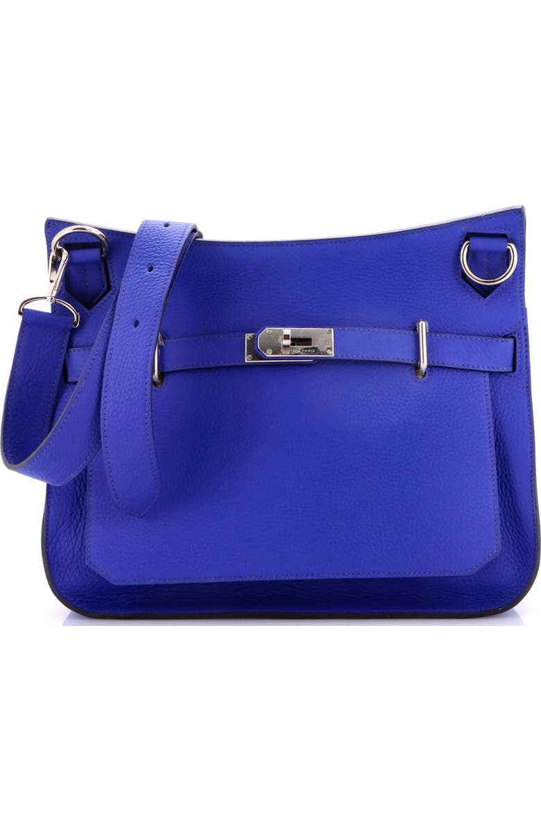 Pre-Owned Hermes Jypsiere Bag Clemence 34, Main, color, Bleu Electrique