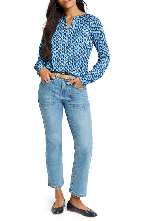 Nic + Zoe Nic+zoe Prism Glow Printed Top In Blue Multi