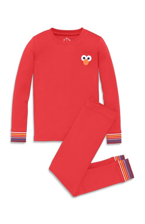 Kids Organic Sesame Street Embroidered PJ Set (Toddler, Little Kid, Big Kid)
