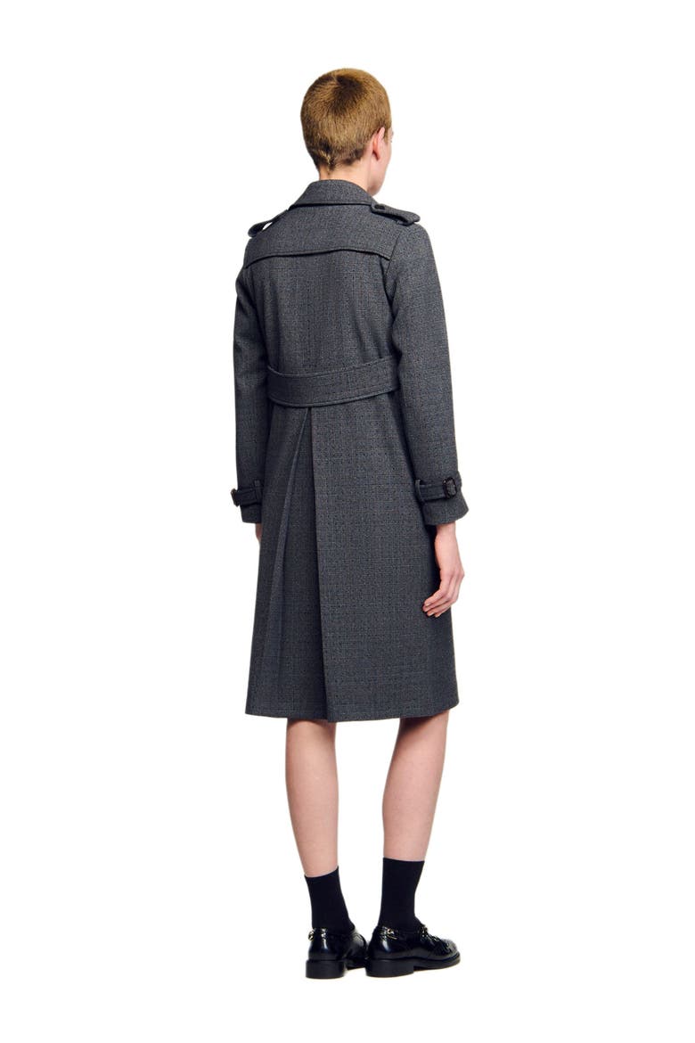 Rhinestone trench coat, Alternate, color, Grey / brown