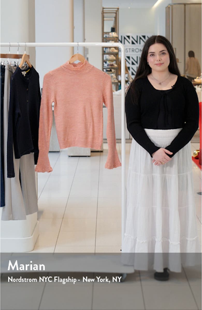 Mock Neck Flare Cuff Sweater, sales video thumbnail