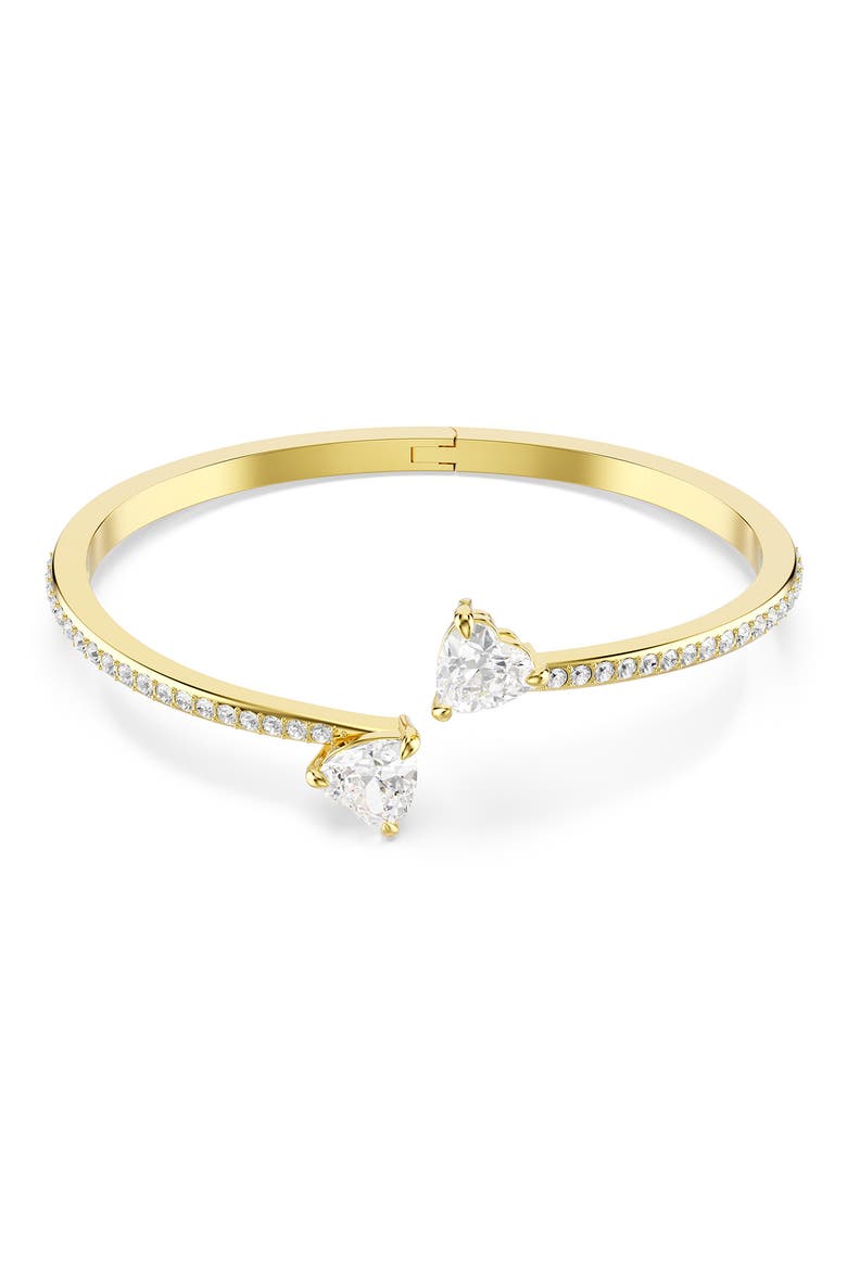 Mesmera Attract Crystal Heart Bangle Bracelet, Main, color, GOLD/ CRYSTAL