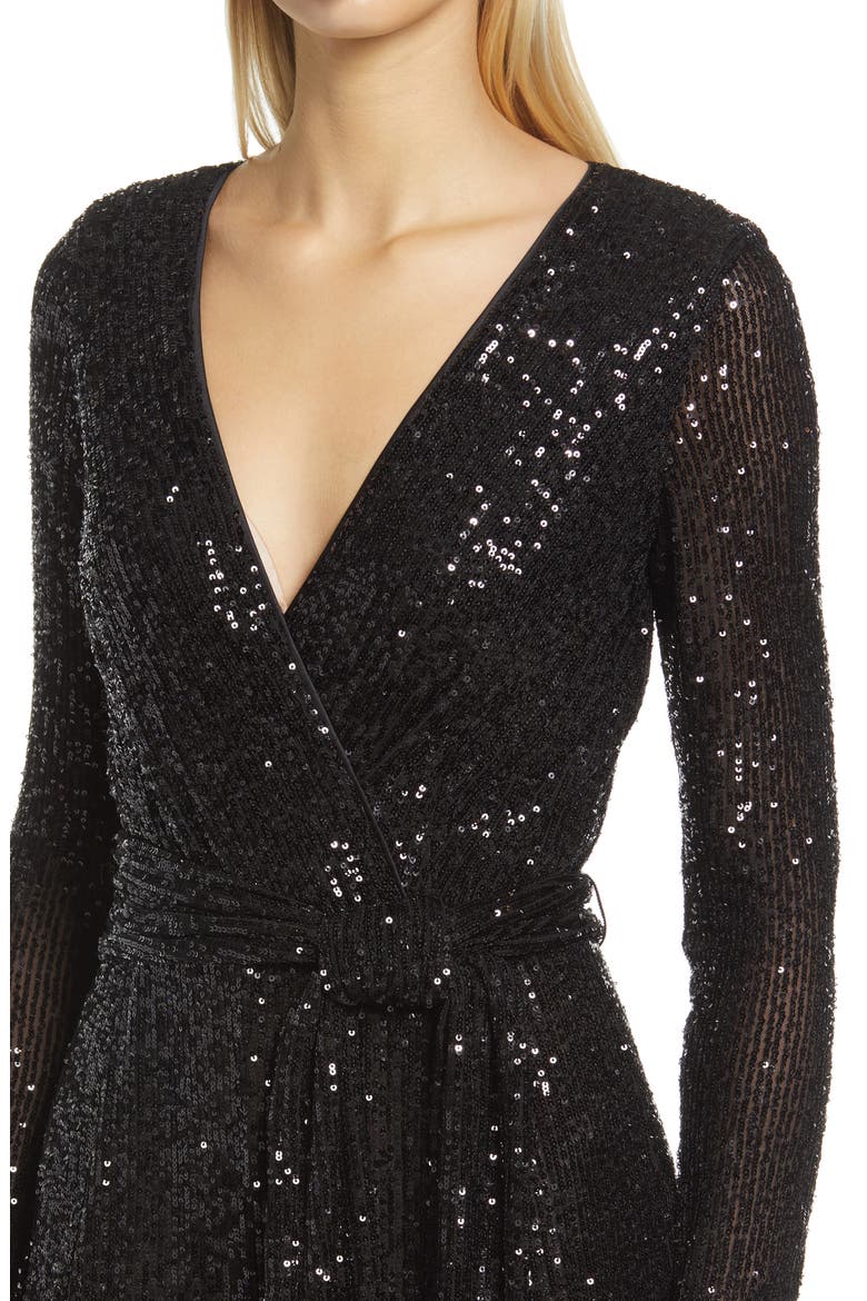 Long Sleeve Sequin Jumpsuit, Alternate, color, BLK