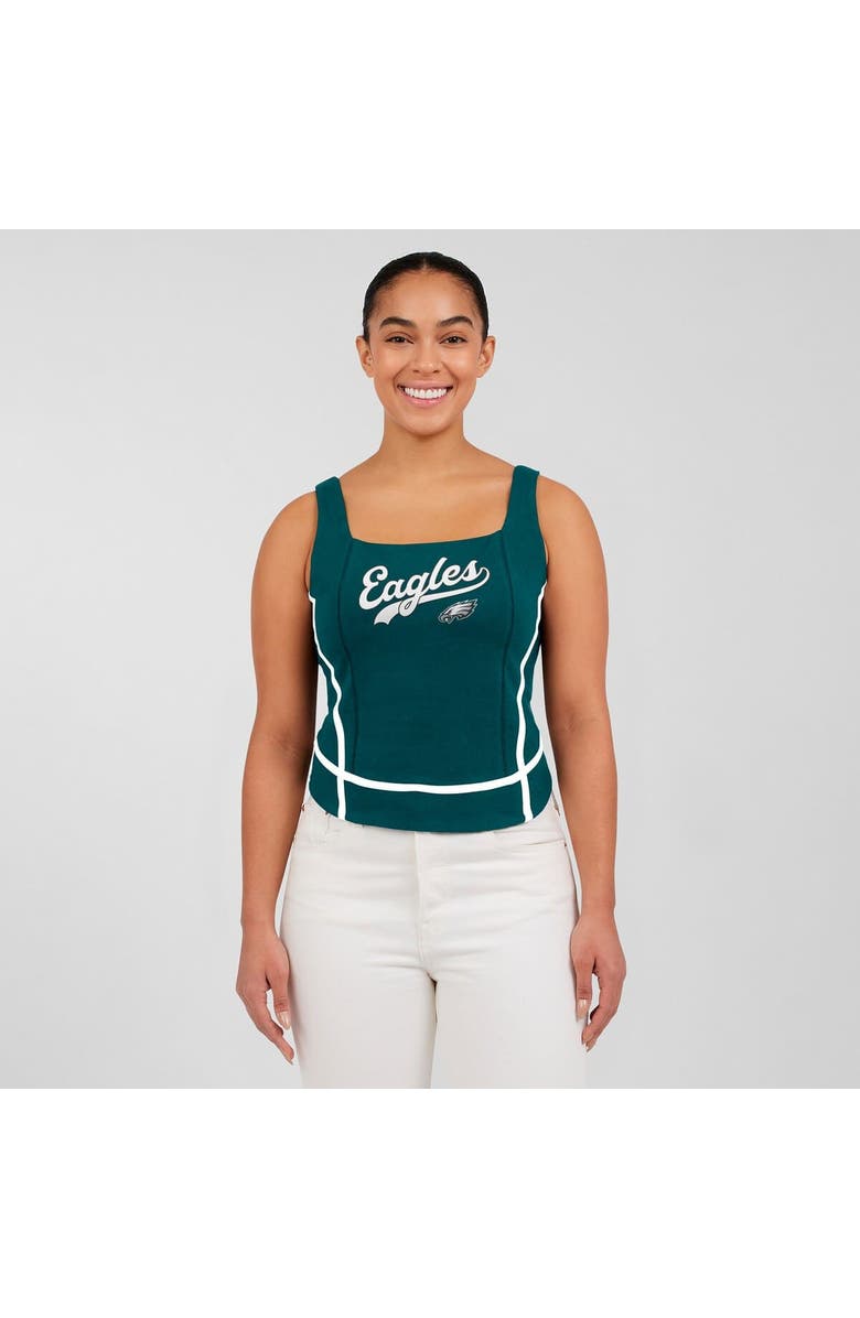 WEAR by Erin Andrews Women's WEAR by Erin Andrews Midnight Green Philadelphia Eagles Square Neck Tank Top, Alternate, color, 