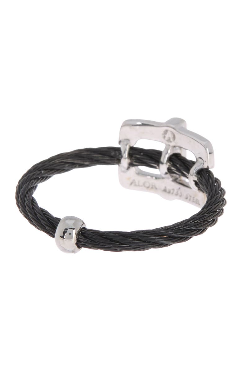 ALOR® 18K White Gold & Black Cable Diamond Ring - 0.14ctw | Nordstromrack