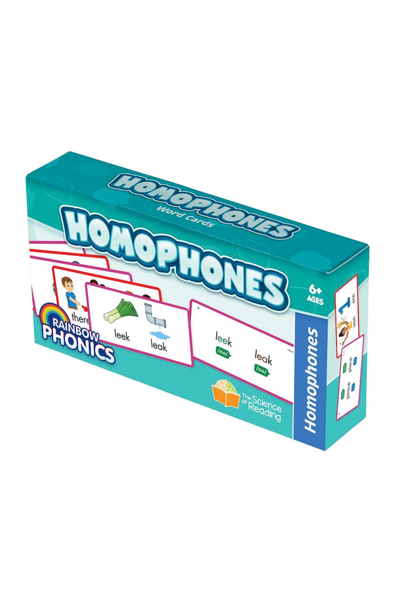 Rainbow Phonics Homophones Word Flash Cards, Alternate, color, Multicolored
