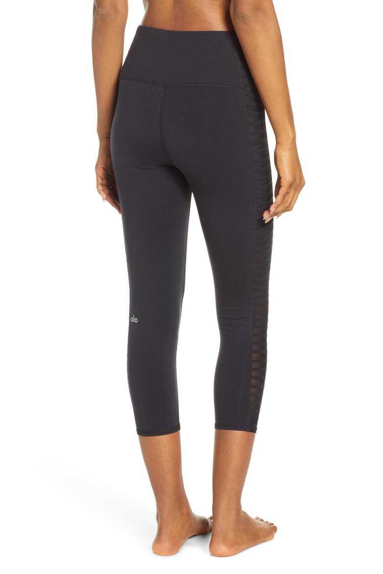 Prism High Waist Capris, Alternate, color, BLACK