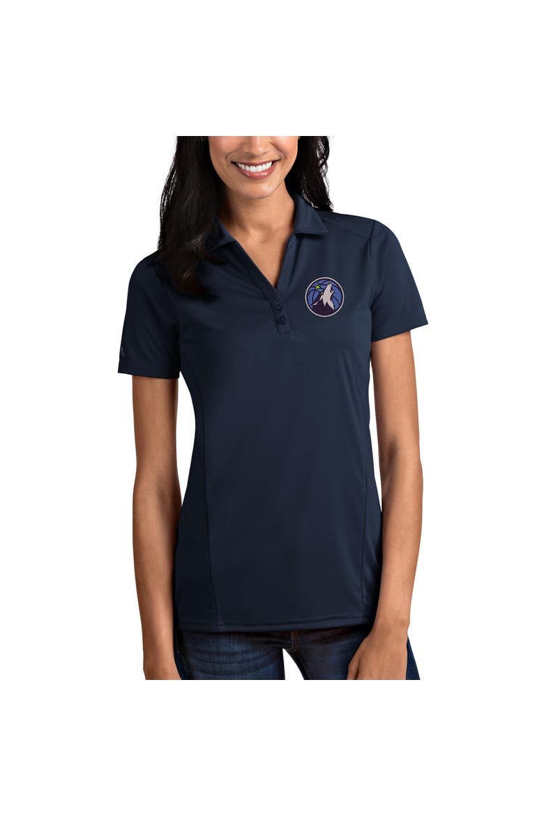 Women's Antigua Navy Minnesota Timberwolves Tribute Polo, Main, color, Navy