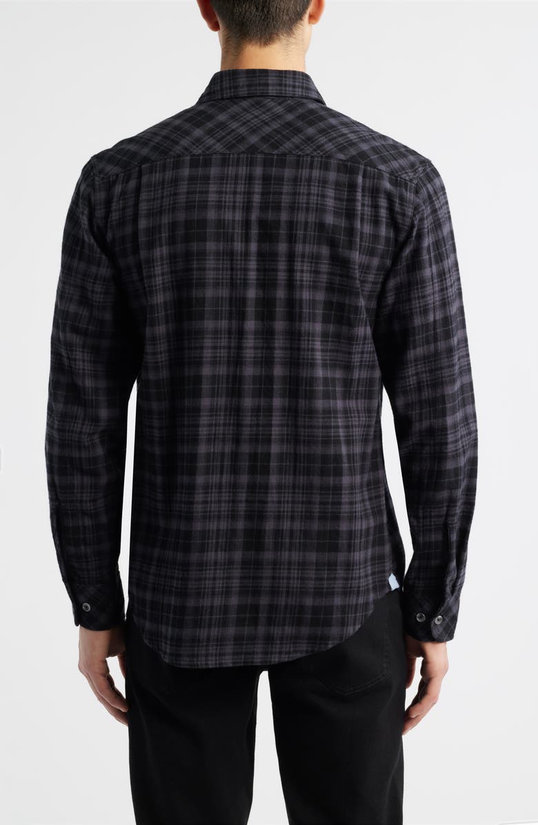 James Campbell Ysabel Trim Fit Plaid Cotton Button-Up Shirt, Alternate, color, Black