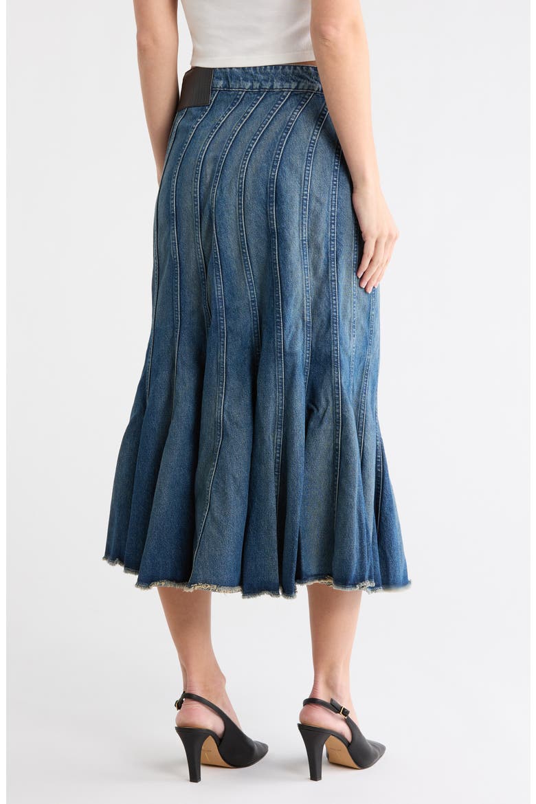 Wave Denim Skirt, Alternate, color, SWELL DENIM