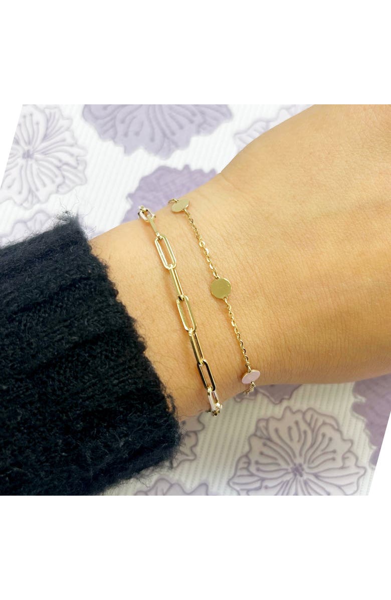 The Lovery Fine Jewelry Golden Disc Chain Bracelet, Alternate, color, Yellow Gold