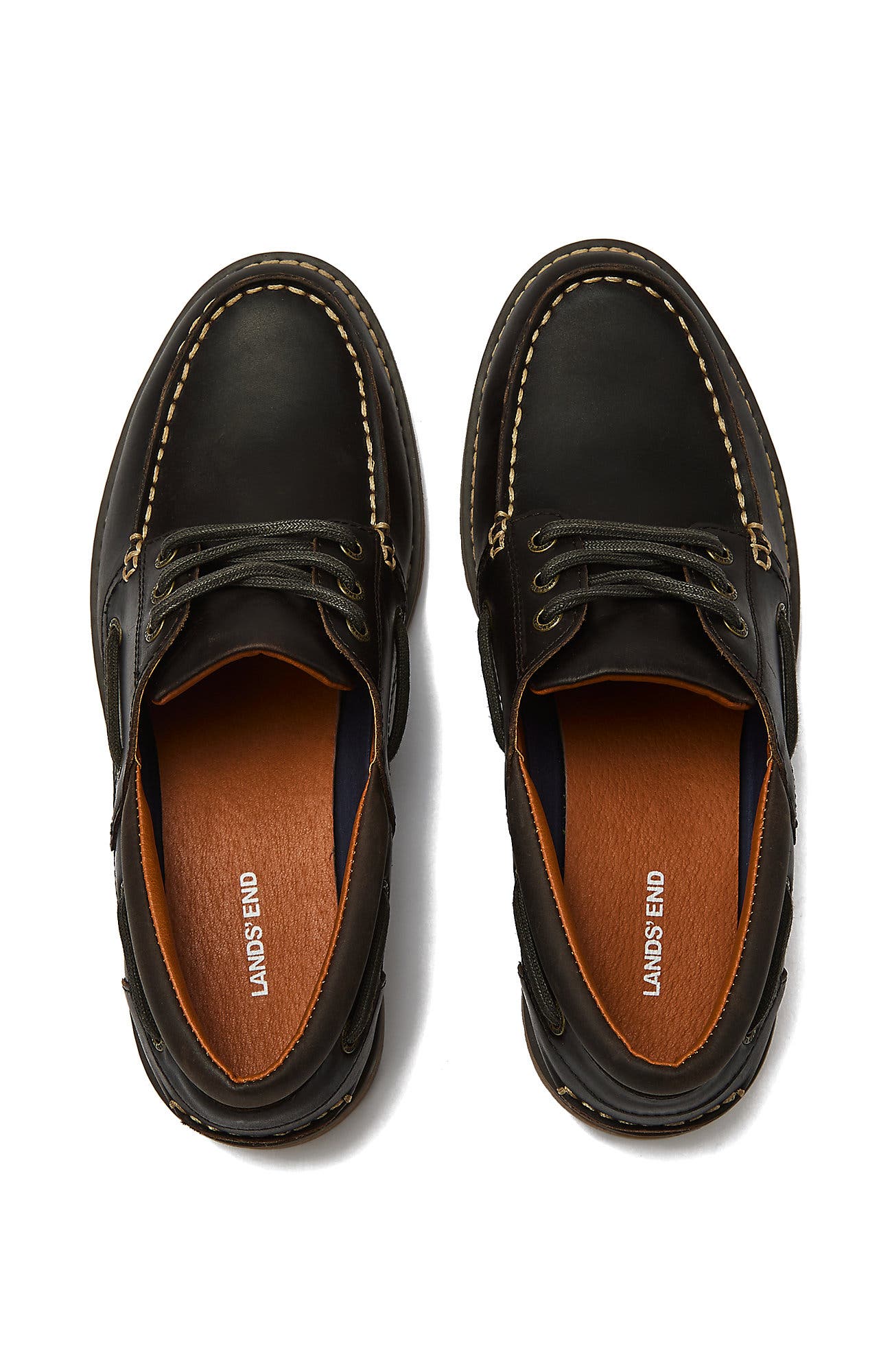 Seaport Leather Lace Up Boat Shoes, Alternate, color, Espresso