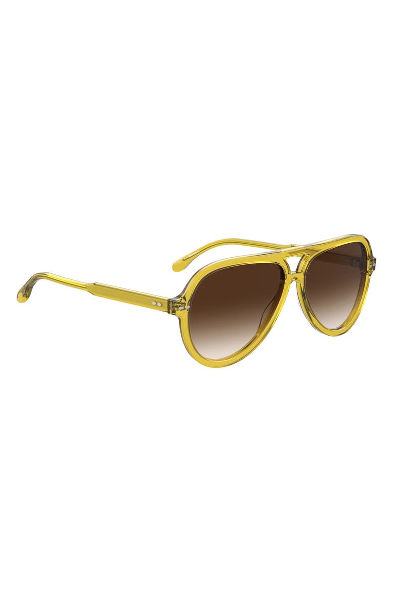 Isabel Marant 59mm Gradient Aviator Sunglasses, Alternate, color, Yellow
