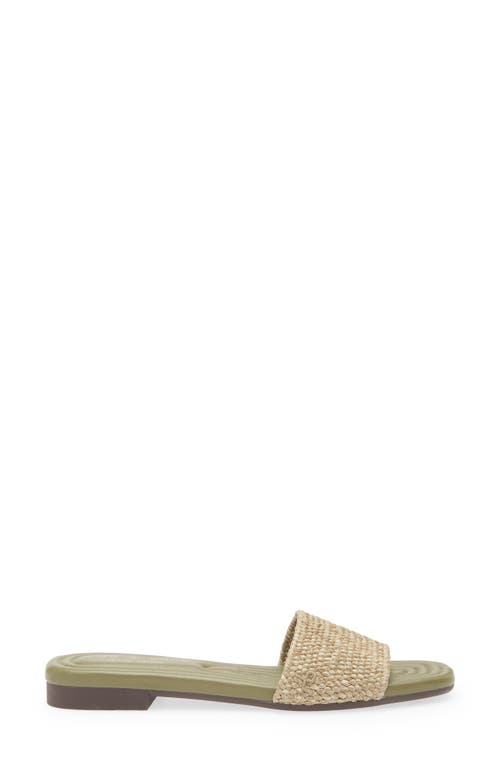 Rag & Bone Ellie Woven Flat Slide Sandals In Loden