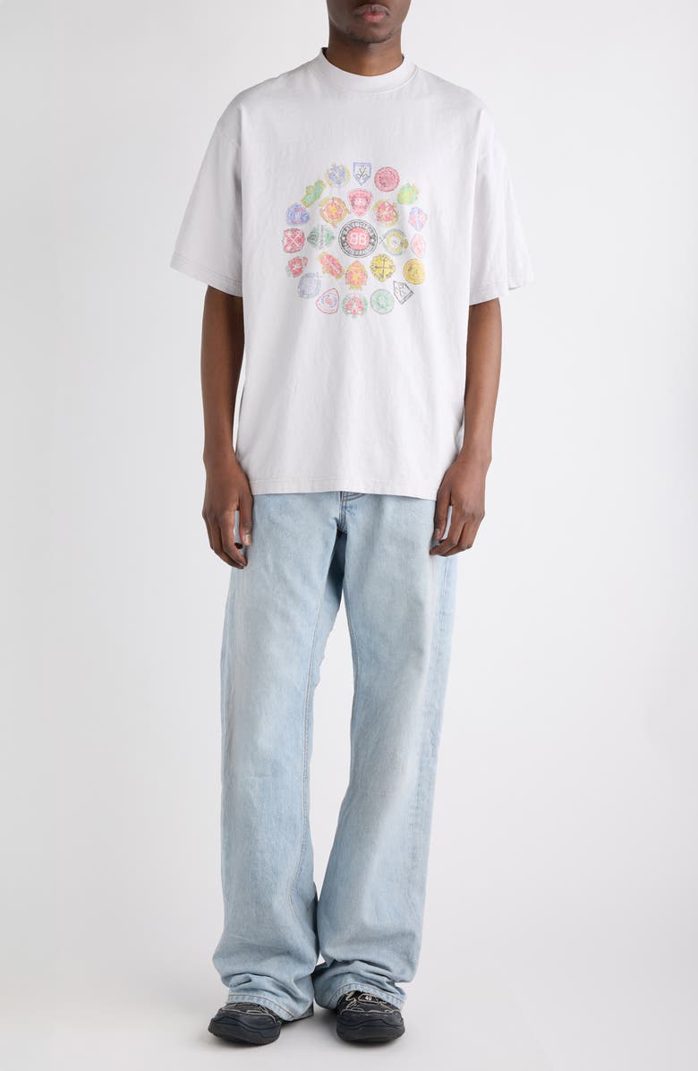 Balenciaga Medium Fit Graphic T-Shirt, Alternate, color, 9012 Dirty White