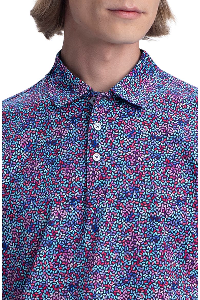 OoohCotton® Scatter Print Polo, Alternate, color, PINK