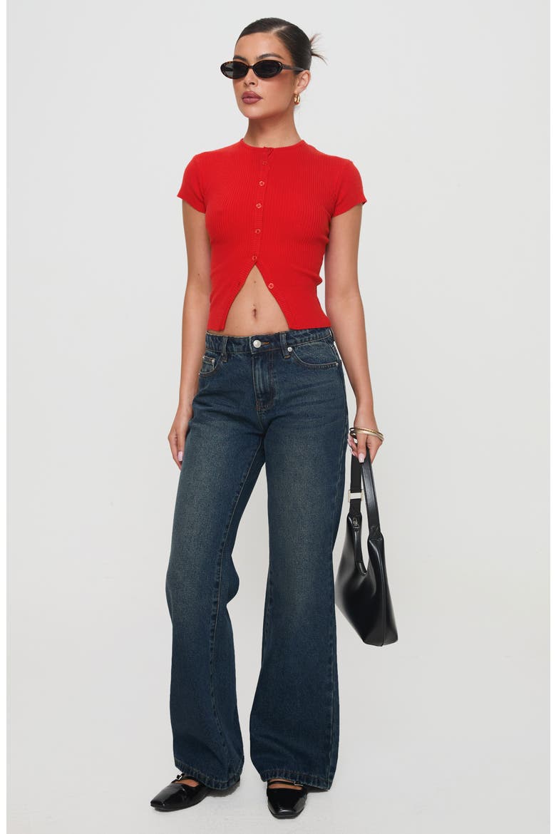 Suzu Split Hem Top, Alternate, color, RED