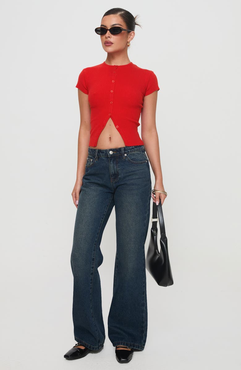 Princess Polly Suzu Split Hem Top, Alternate, color, Red