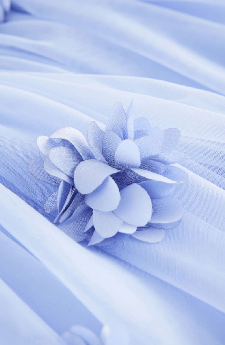 NEXT Kids' Floral Appliqué Tulle Dress, Alternate, color, Blue