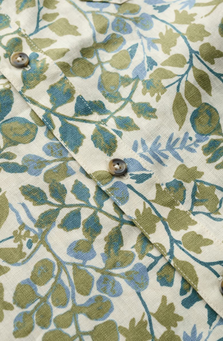 Seasalt Cornwall Blue Heron Short Sleeve Linen Shirt, Alternate, color, Winding Herbs Ecru