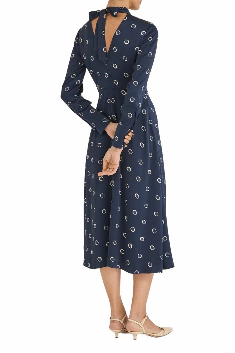 Hazy Dot Dress, Alternate, color, NAVY COMBO