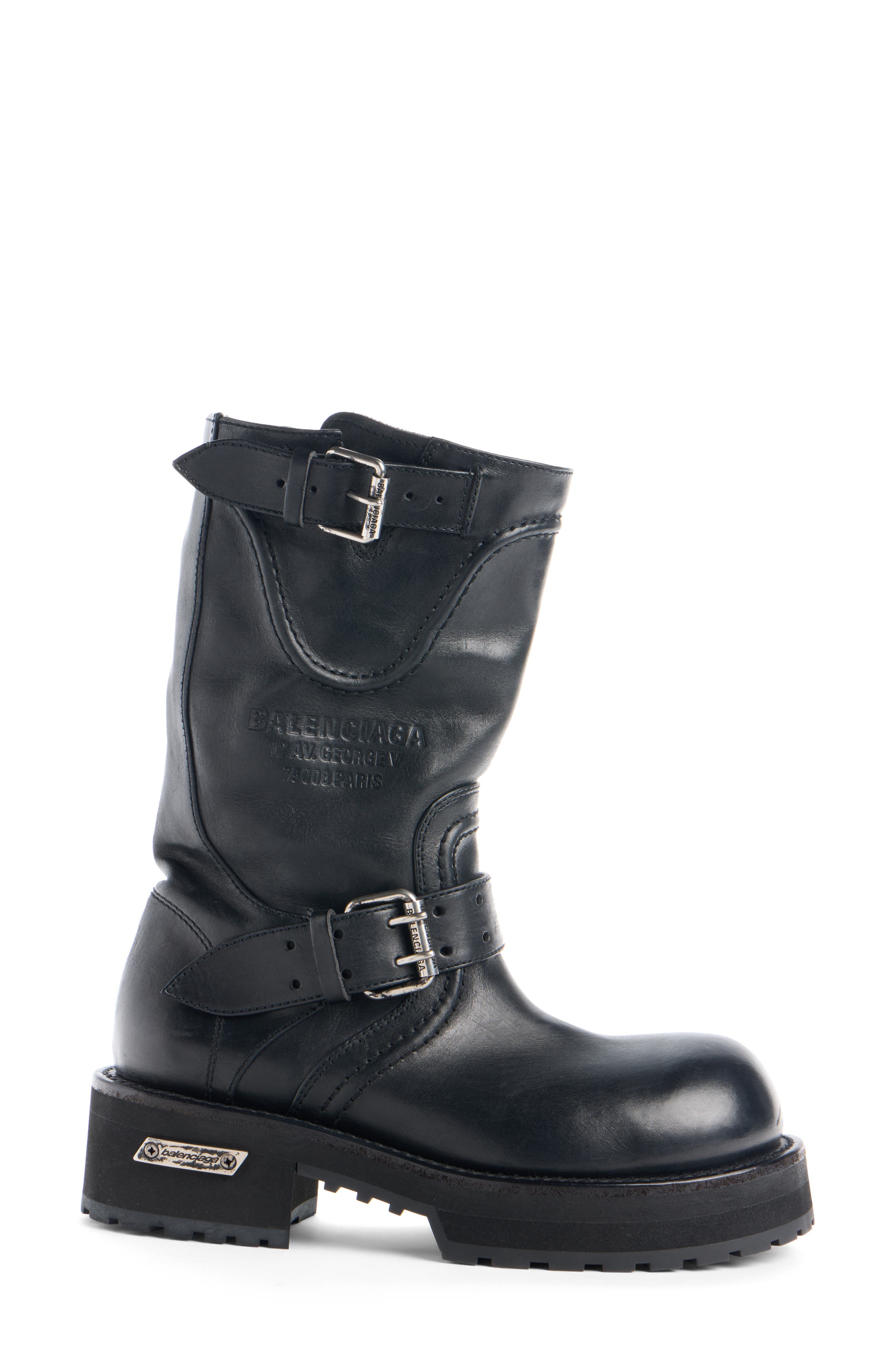 Balenciaga Venom Engineer Boot, Alternate, color, 1000 Black/ Silver
