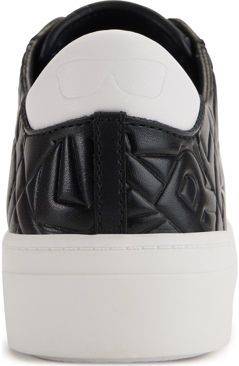 KARL LAGERFELD PARIS Cate Pin Logo Sneaker, Alternate, color, X1w - Bk/Brt Wht