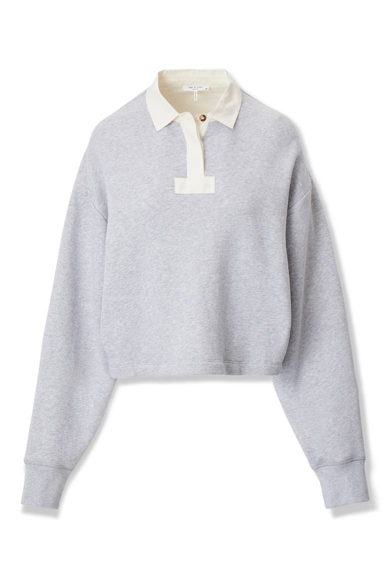 Vintage Terry Polo Sweatshirt, Alternate, color, HEATHER GREY