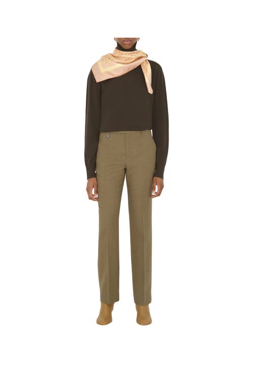 Shop Burberry B Charm Silk Scarf In Teacup