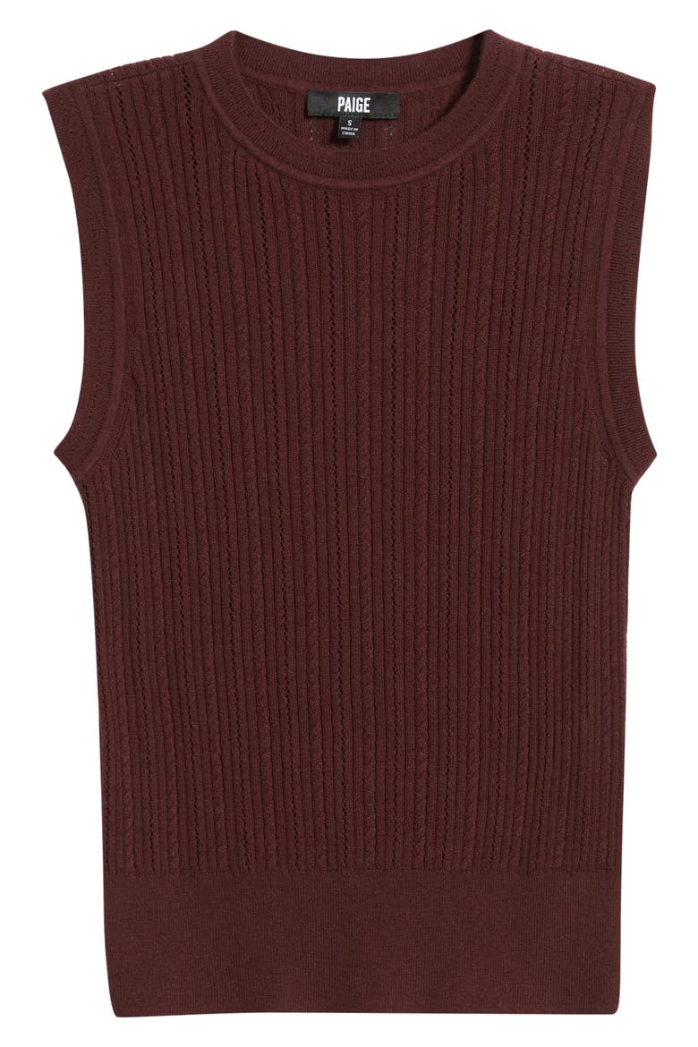 Meara Sleeveless Organic Cotton & Silk Blend Knit Top, Alternate, color, OXBLOOD