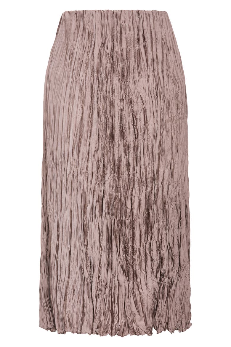 Imogen Pleated Crinkle Midi Skirt, Alternate, color, MINK