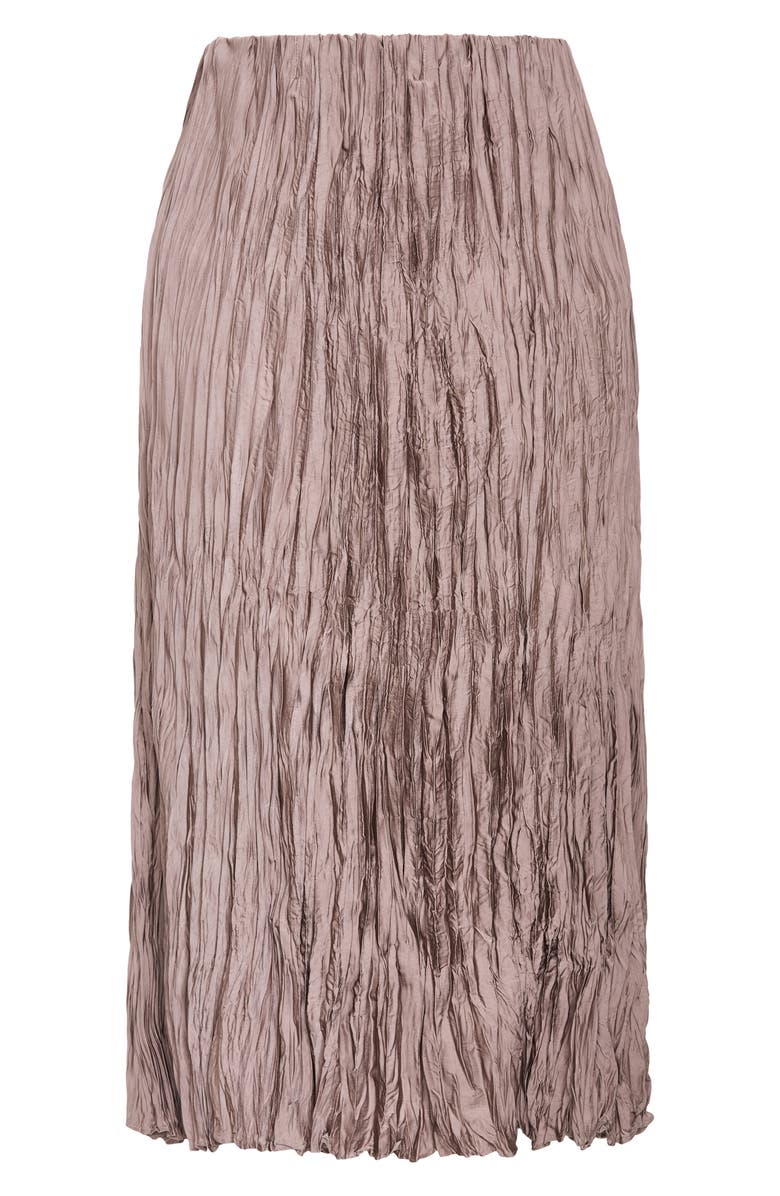 City Chic Imogen Pleated Crinkle Midi Skirt, Alternate, color, Mink