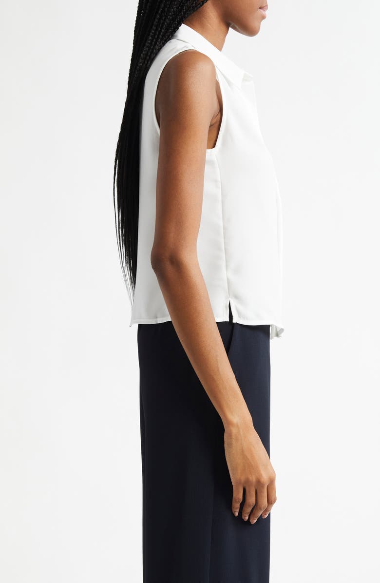 Emporio Armani Sleeveless Button-Up Shirt, Alternate, color, Warm White