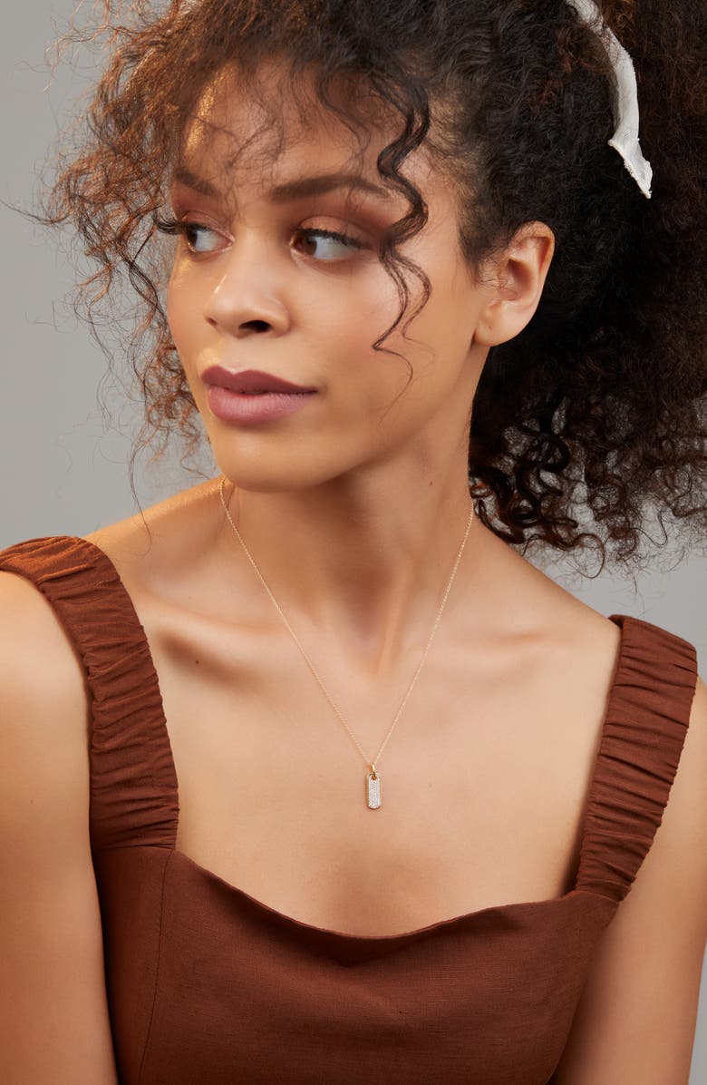 Bony Levy Petite Diamond Dog Tag Pendant Necklace, Alternate, color, 