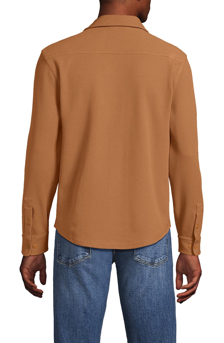 Lands' End Long Sleeve Knit Workwear Waffle Shirt, Alternate, color, 