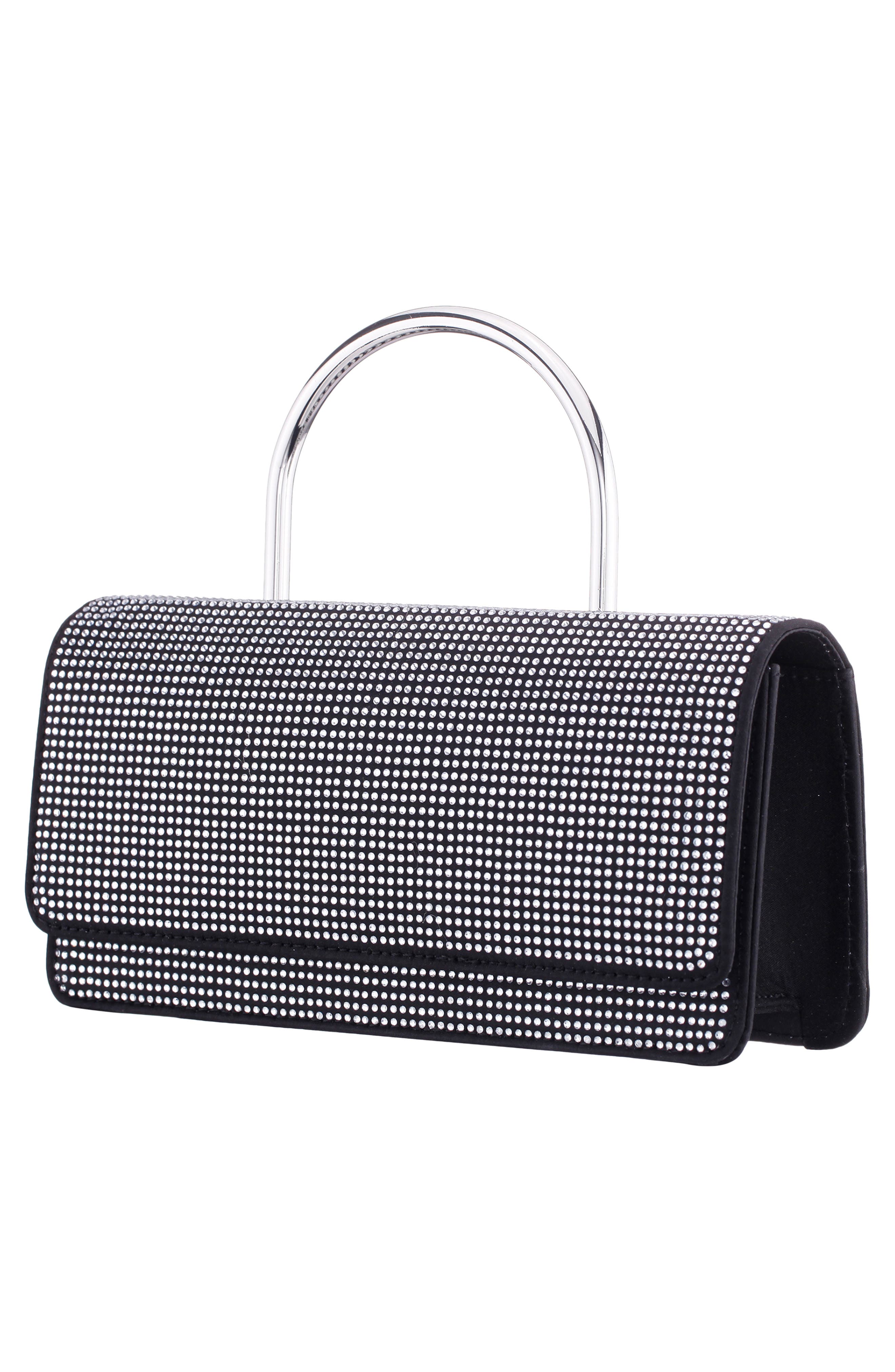 Nina Luca Top Handle Clutch, Alternate, color, Black