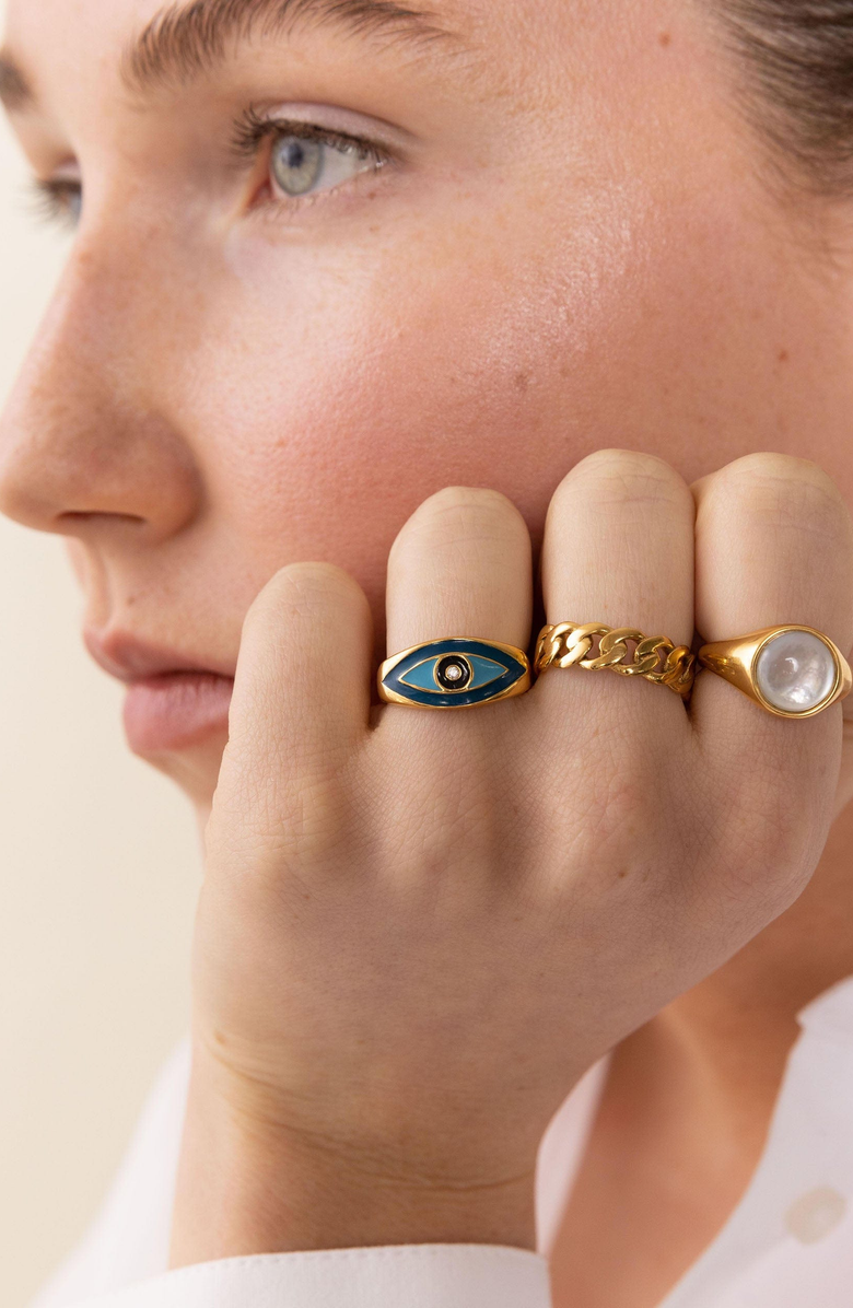 Nialaya Skyfall Chain Ring, Alternate, color, Gold