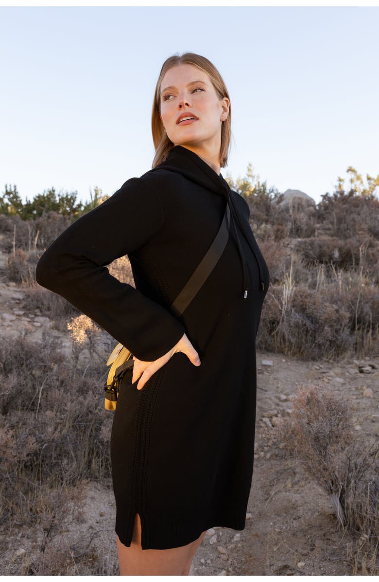 KADA The Sweater Hoodie Mini Dress, Alternate, color, Ink