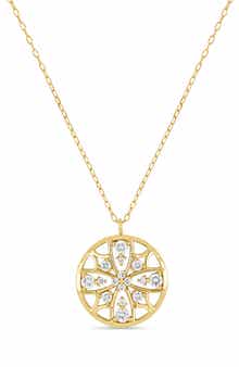 Getty 18k Gold Diamond Medallion Pendant Necklace