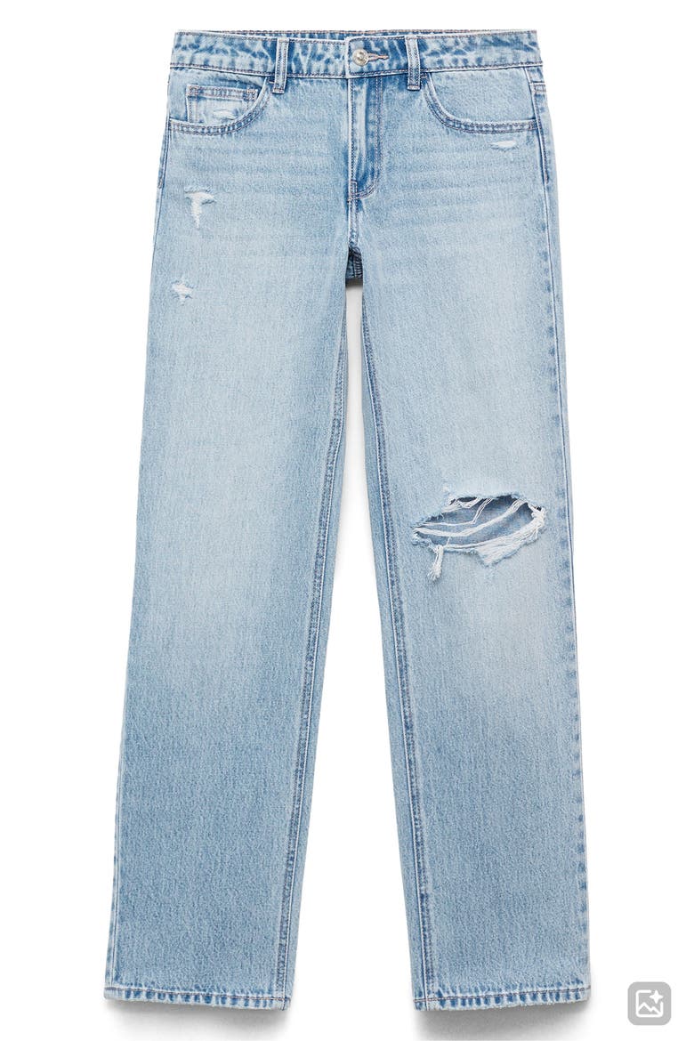 Ripped Low Rise Straight Leg Jeans, Alternate, color, LIGHT BLUE