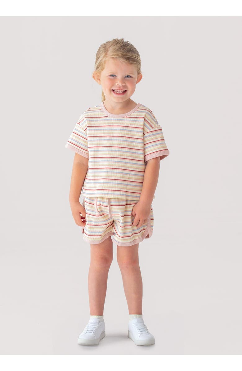 Mabel + Honey Sunset Sherbet Short Sleeve Two Piece Set, Alternate, color, Pink