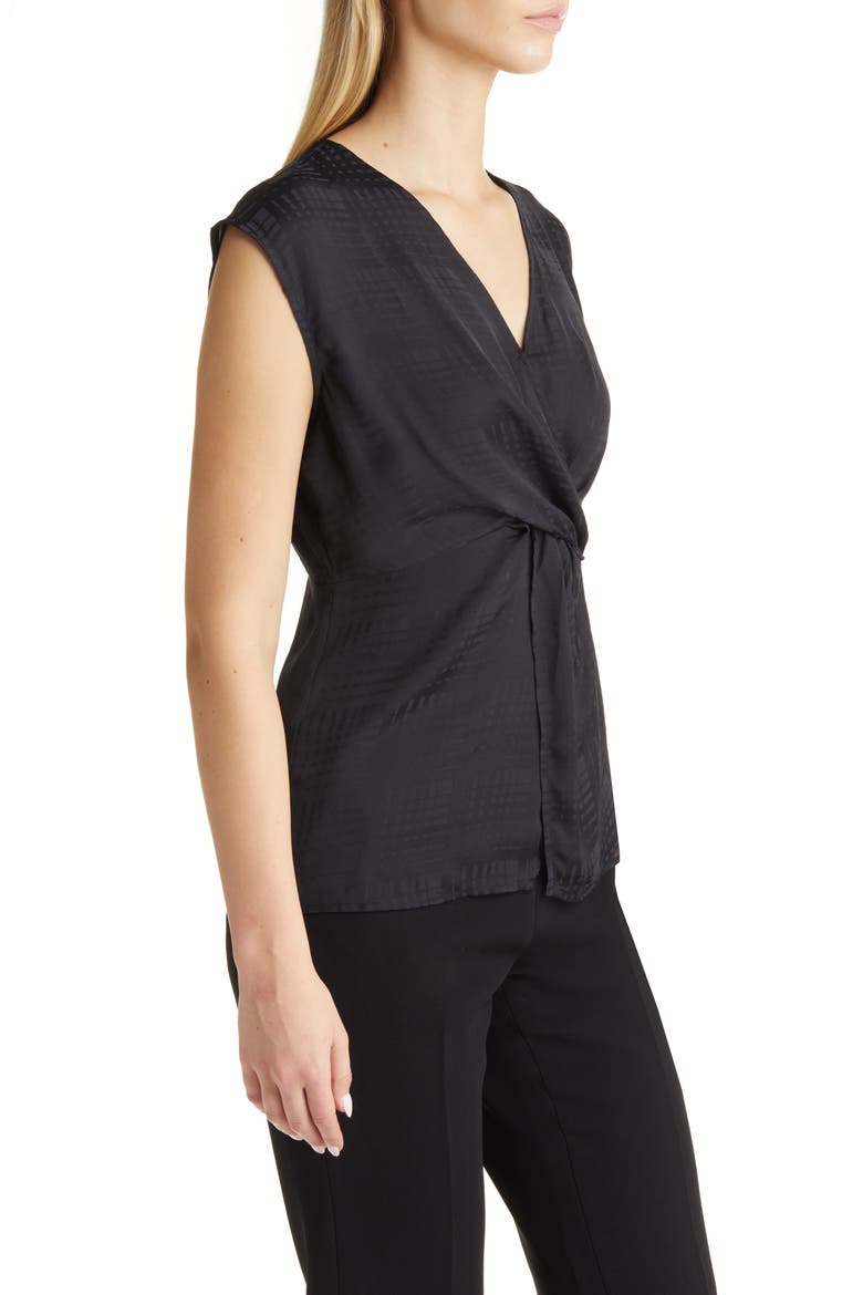 Twist Front Top, Alternate, color, BLACK