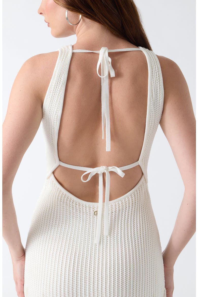 Mayci Beaded Hem Minidress, Alternate, color, DOVE WHITE