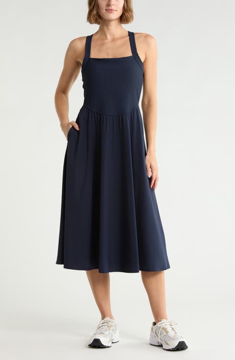 Rib Hybrid Midi Dress
