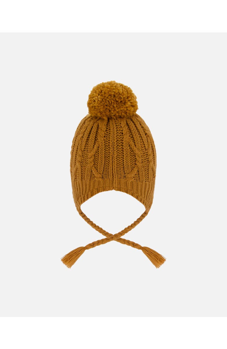 Deux par Deux Lined Winter Hat with Pompom, Alternate, color, Brown Sugar