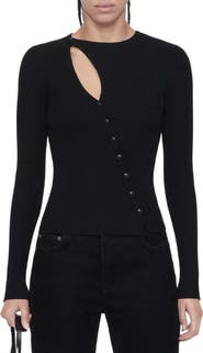 AllSaints Cruz Asymmetric Button Through Top