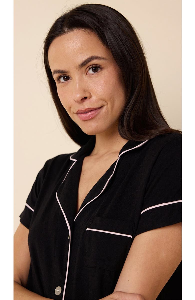 The Cat's Pajamas Pima Knit Short Pajama Set, Alternate, color, Midnight