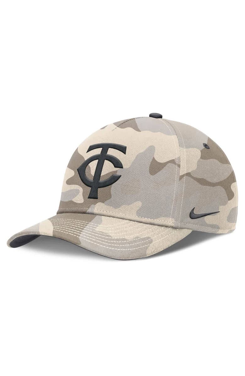 Nike Men's Nike Natural Minnesota Twins Camo Pack Rise Adjustable Hat, Main, color, Natural